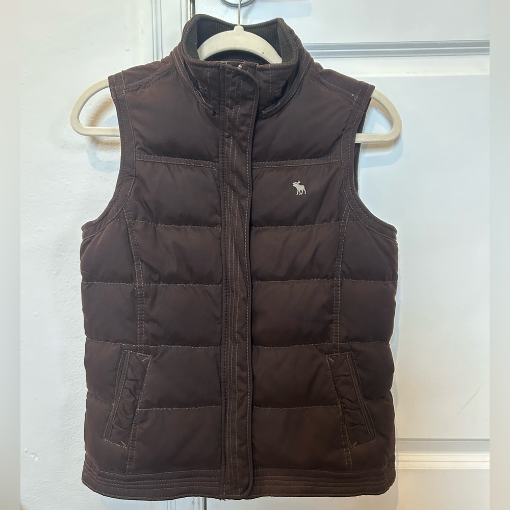 Vtg Abercrombie & Fitch Suede Velvety Chocolate Brown Vest Women’s Size Medium